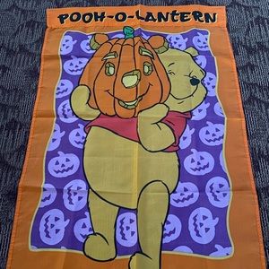 Large‎ Winnie the Pooh Halloween yard flag pooh-o-lantern pumpkin